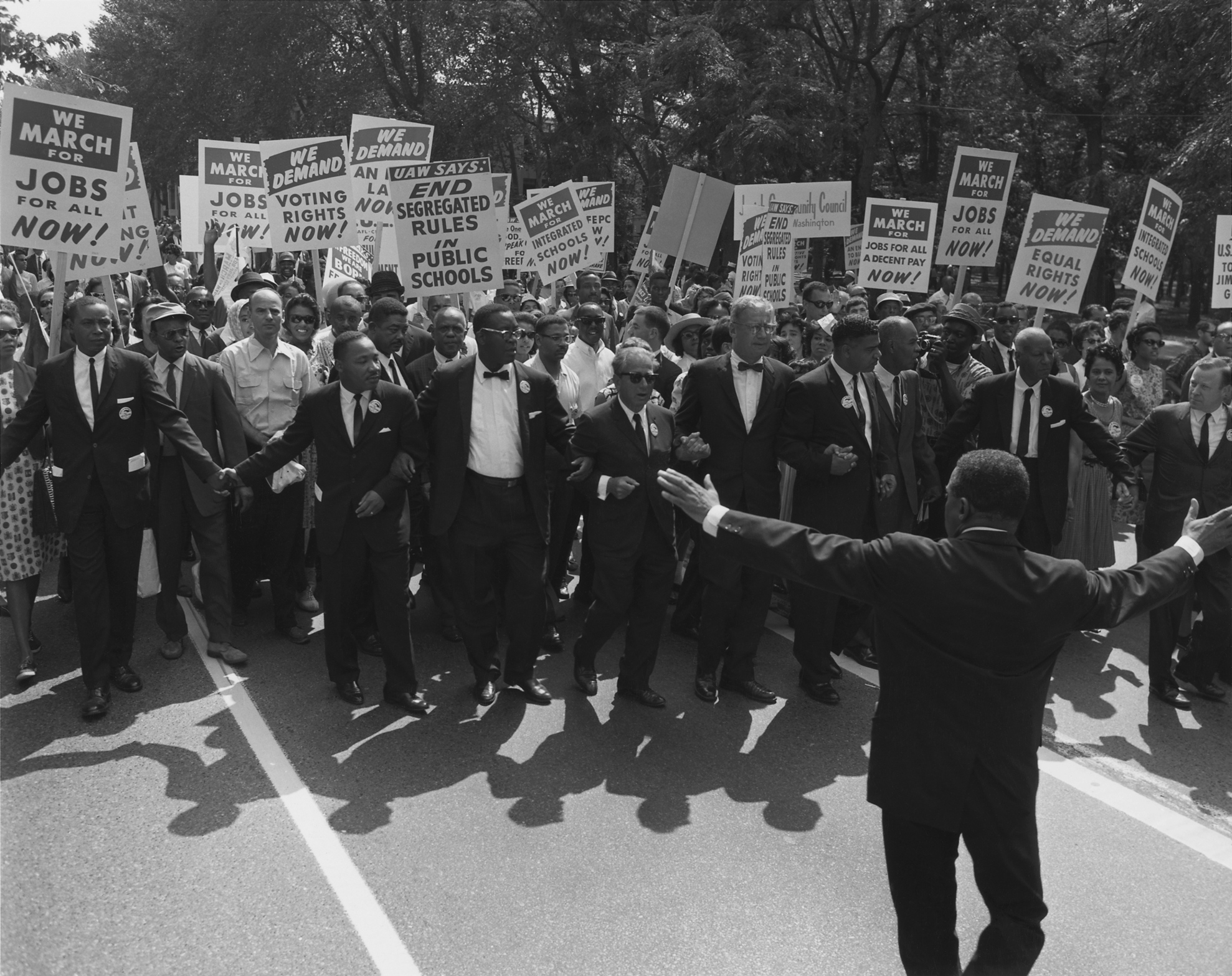 The March on Washington, 1963. The Civil Rights era worked towards un-doing much of the wrongs that had been commited against black Americans. They demanded equal rights on both a cultural and legal level. Rhetoric during this era influenced many Americans and that influence can be seen through the formation of historical Revisionists.