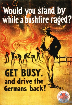 An Austrailian Poster to convince the people to join the war effort.